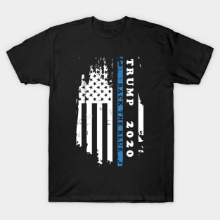 Vintage American Flag  Back the Blue Vote Trump President 2020 T-Shirt